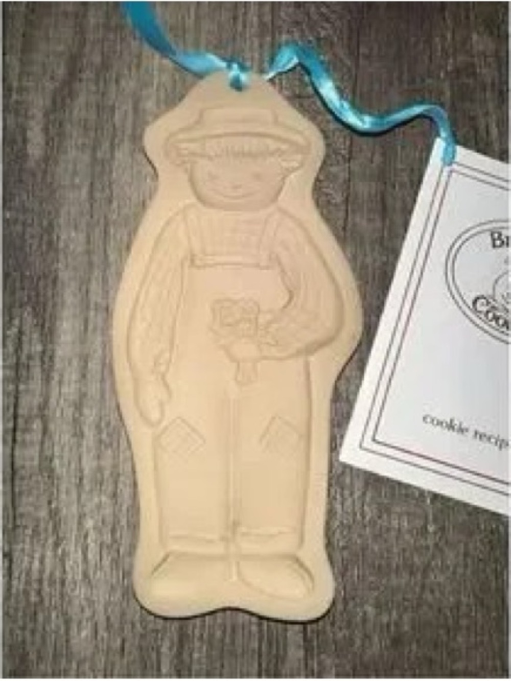 Cream Farmer Boy Decorative Hanging Ornament - Unbranded
